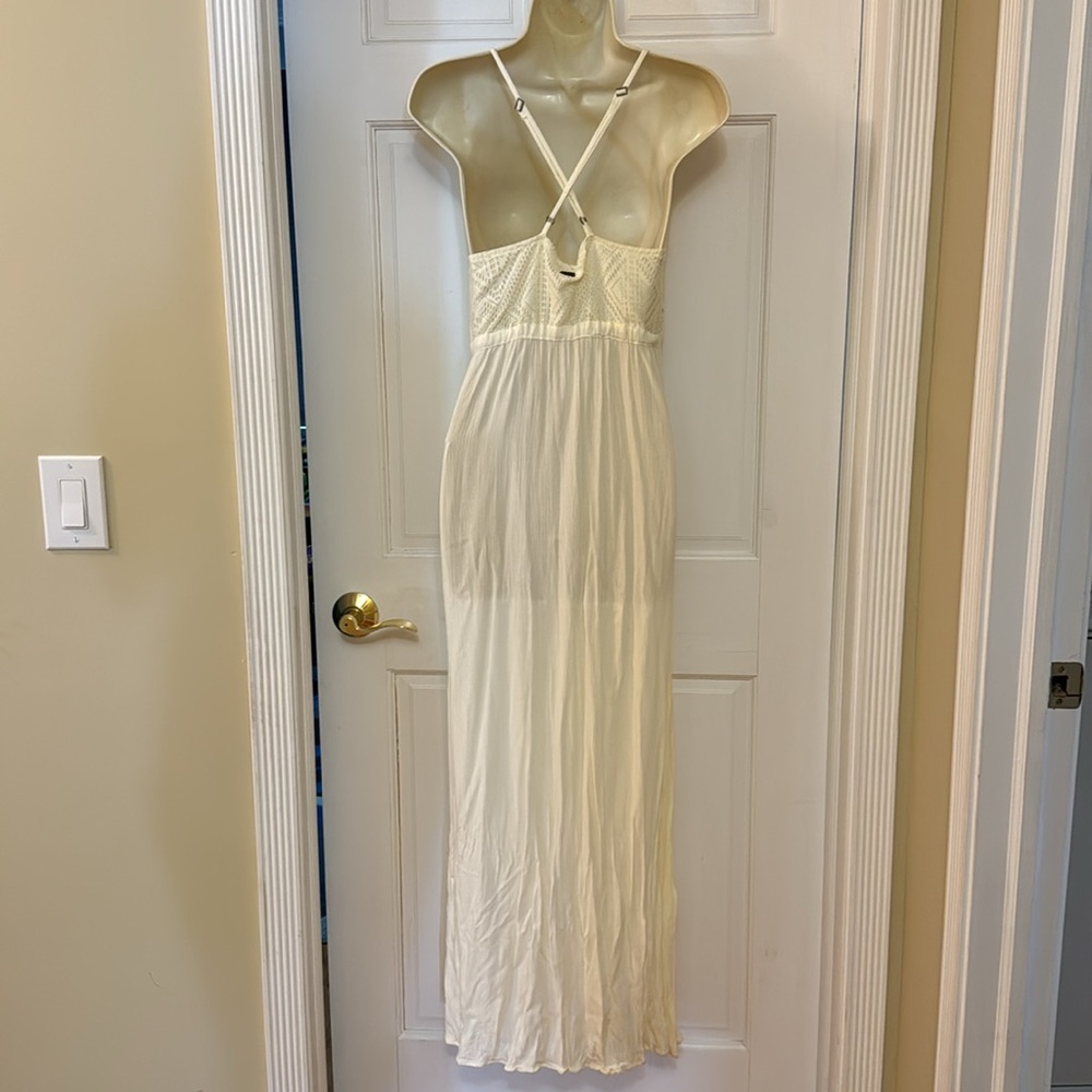 NWT ROXY Women’s Cream Crochet Coverup Dress Size Small - Picture 5 of 9